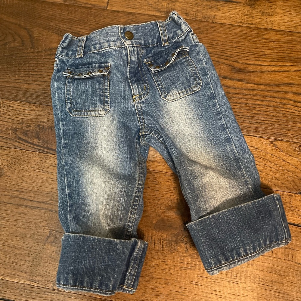 Ralph Lauren Polo Large Rolled Cuff  Denim Jeans Size 24m